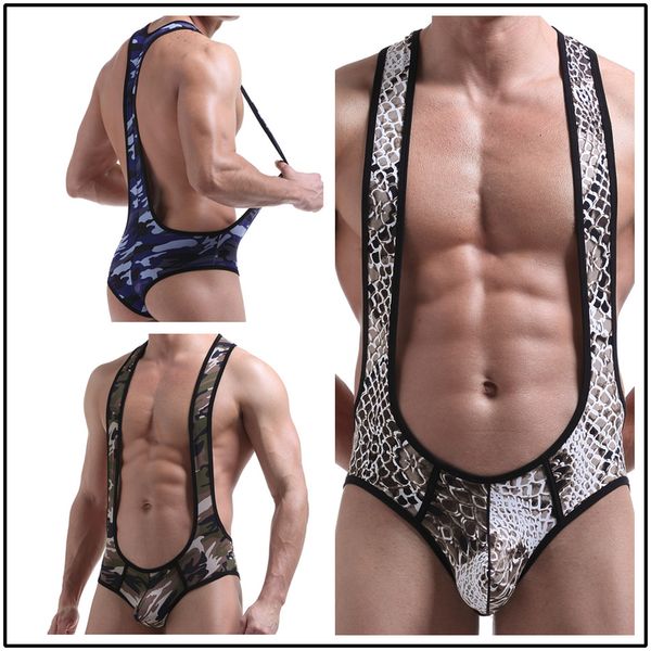 

undershirt men's underwear breathable jumpsuits men's hanging neck underwear jumpsuit undershirt skinny bodysuit, Black;brown