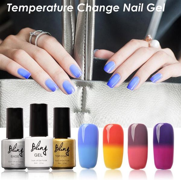 

temperature change chameleon changing color soak off uv nail gel polish uv gel 30 color, Red;pink