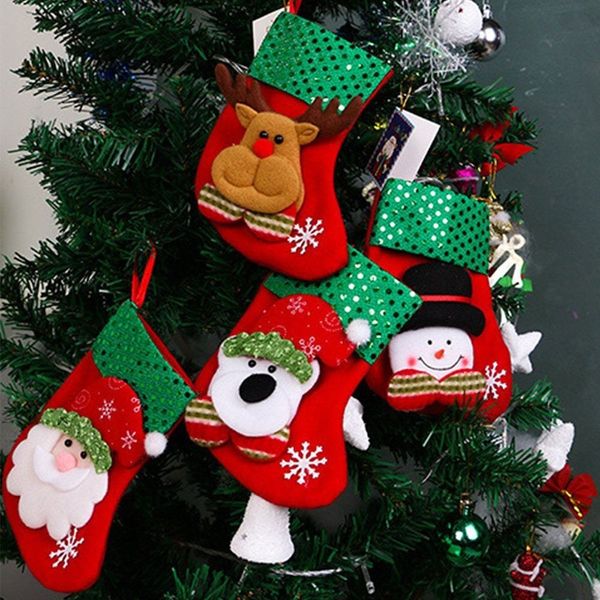 

4pcs diy craft vivid charming party ornaments santa socks festival decoration christmas tree decor 274