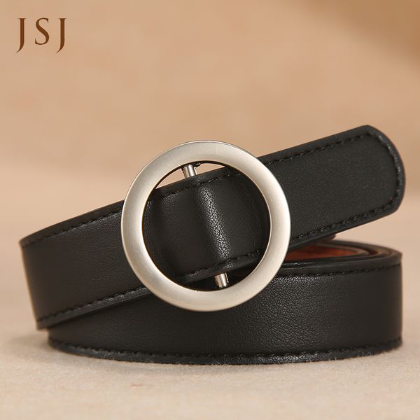 

jsj]women belt pu leather good quality alloy pin buckle fashion style design cinto feminino original brand female belts, Black;brown