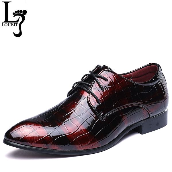 

men patent leather shoes 2018 men's oxfords wedding bussiness formal party shoes for men chaussure homme big size 38-48, Black