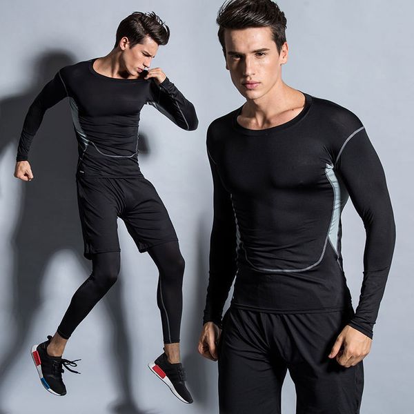 

three-piece men's long-sleeve running suit mens sports suits weatpants set sports wear for men gym, Black;blue