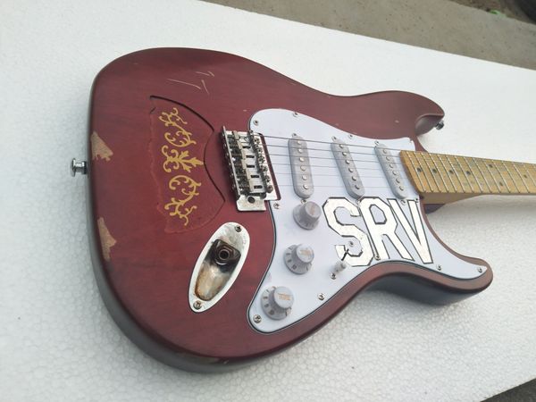 

custom shop стиви рэй воган ленни дани srv номер два relic st электрогитара мастер тодд краузе, винтаж браун готово