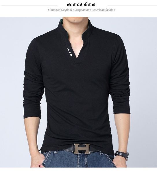 

Tops Fashion Brand Men Clothes Solid Color Long Sleeve Camisetas Slim Fit T Shirt Men Cotton T -Shirt Men Casual T Shirts Solid