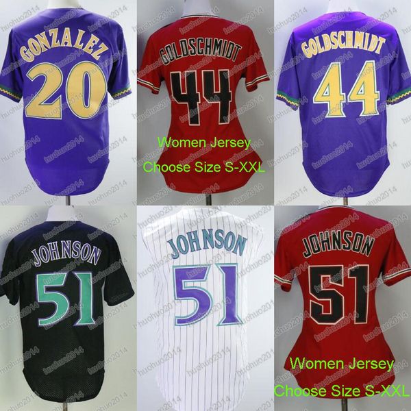 

Wholesale 20 Luis Gonzalez 44 Paul Goldschmidt 51 Randy Johnson Men Women Stitched Baseball Jerseys Free Shipping