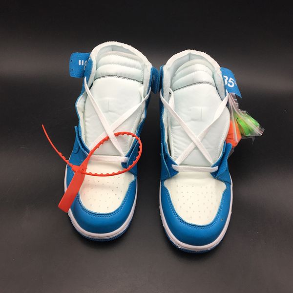 

Off powder blue white x aq0818 148 air 1 high og unc 1 i women men ba ketball port hoe neaker quality with original box, Black;white