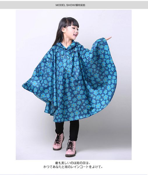 

2018 new arrival chiidren cloak raincoat waterproof lovely printing light weight rainwear sale