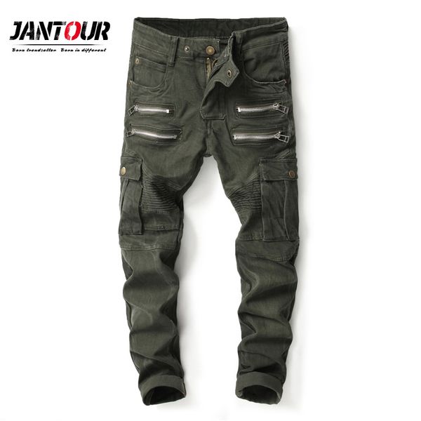 

men jeans men's jeans with side pockets 2018 coon middle waist men casual pant camouflage jean hombre camo masculina pants man, Blue
