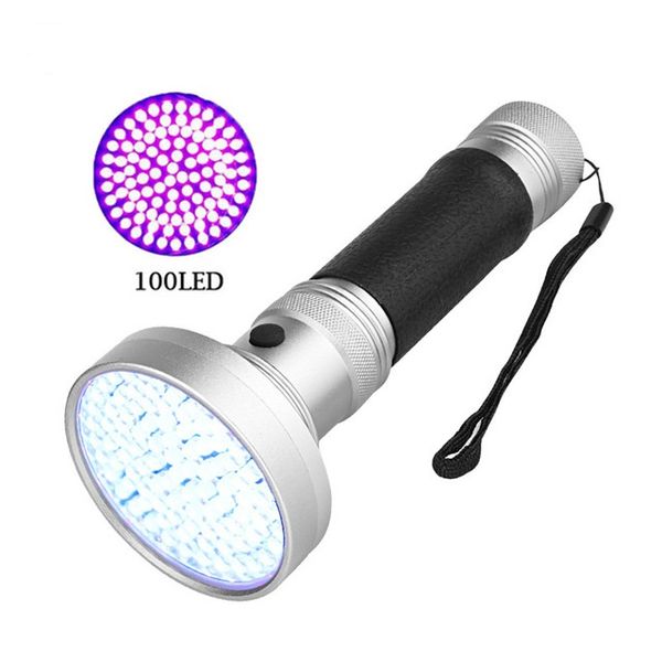 100 LED UV UltraViolette Taschenlampe 395 nm Ultra Violet Schwarzlicht Detektor Haustier Urin Flecken Detektor Bettwanze Skorpion Jagd für zu Hause im Freien