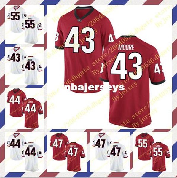 

men's nick moore jersey juwan taylor daniel harper jacob gross georgia bulldogs alumni stitched black red white football jerseys