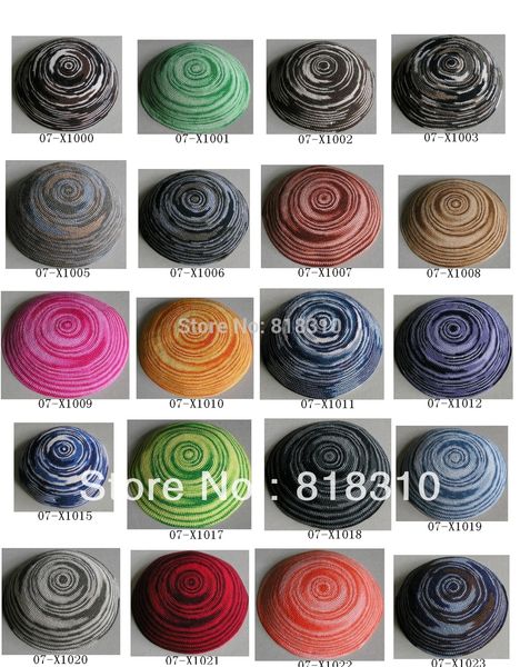 

handmade knitted yarmulke kippah mixed colours moq 50pcs/model