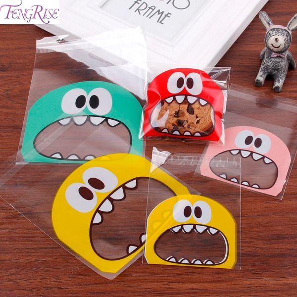 

fengrise transparent monster cookie bags packing birthday party gift box packaging organza gift bags pouch wedding cookie bag