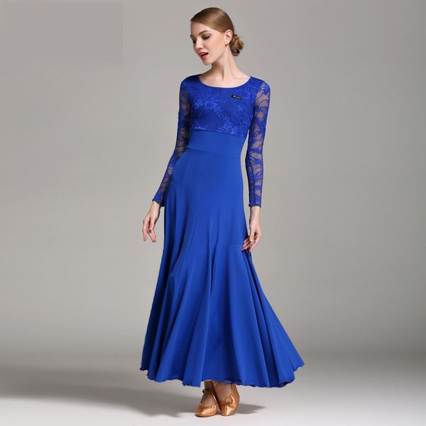 

new style ballroom dance costume senior gauze long sleeves ballroom dance dress for women competition dresses, Black;red