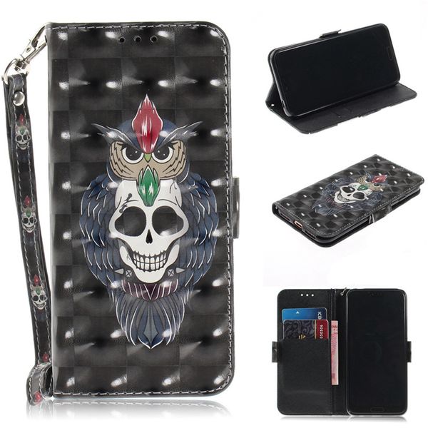 

flip cover phone bags for huawei honor 10 case 3d painting pu leather soft silicon wallet covers cases coque