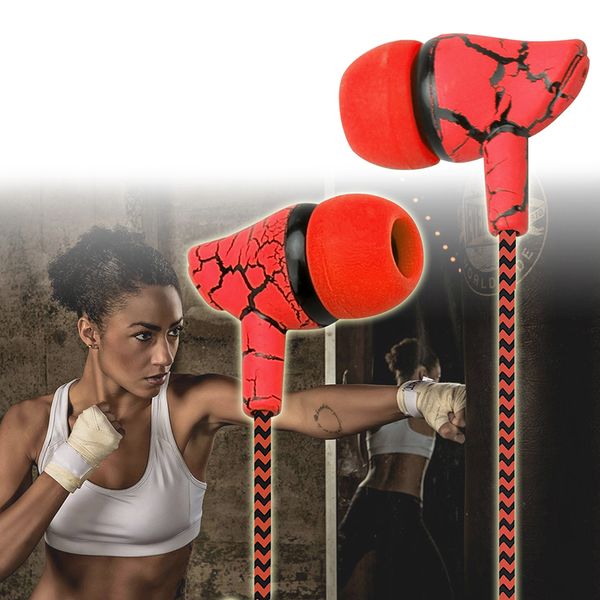 

Crack Braided Wired Headphone with Microphone Wired Control Super Bass Universal for Android iPhone 3.5mm Plug