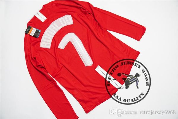 

2008 ronaldo giggs rooney old long sleeve jersey final moscow 2008, Black;yellow