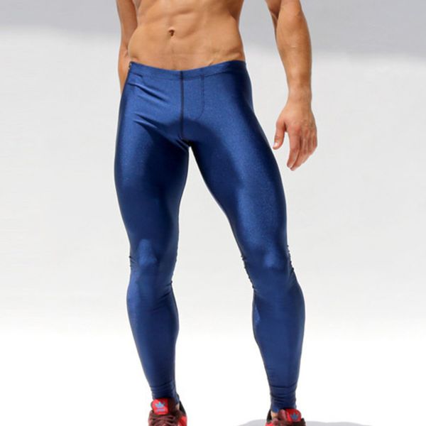 

solid mens leggings running tights men compression pants fitness gym basketball tights male workout athletics leggins wear, Black;blue