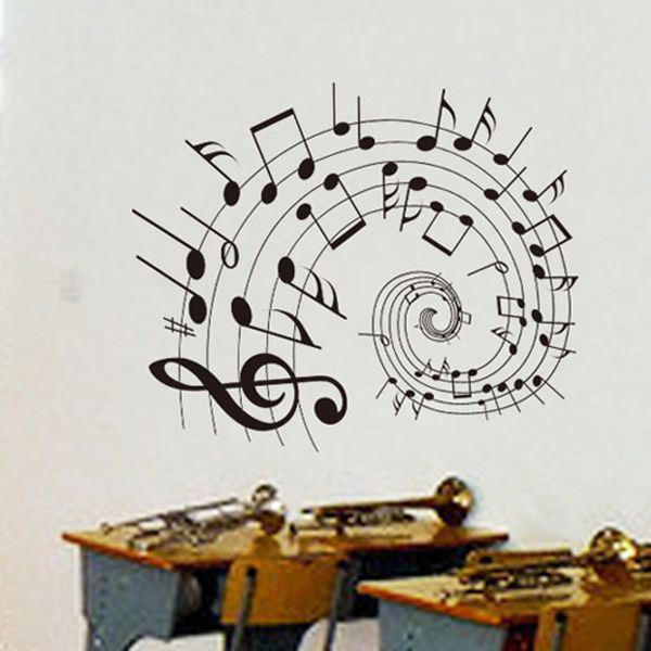 

shipping diy musical notation home decor music wall sticker removable vinyl guitar music decal babys room home decoration