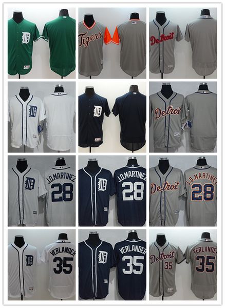 

wholesale custom men women youth tigers jersey #28 j. d. martinez 35 justin verlander black white grey baseball jerseys, Blue;black