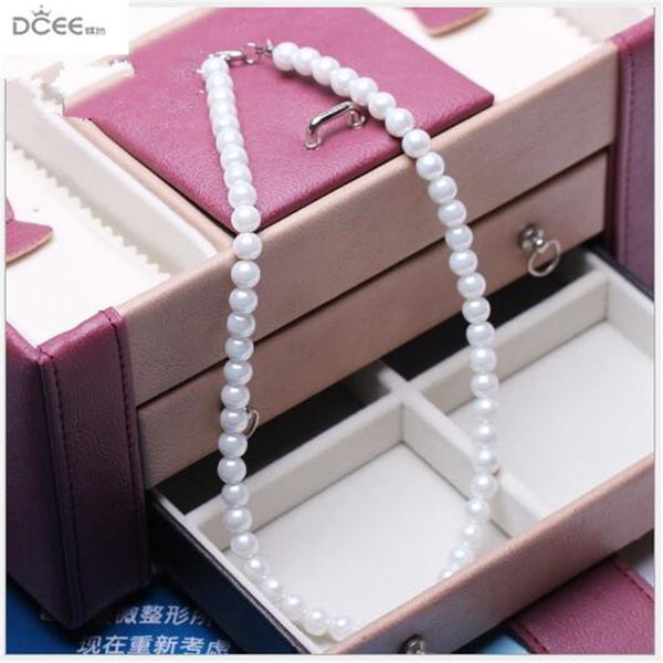 

simple joker imitation pearls necklace women's dress accessory pearls doesn't peel off necklace, Silver