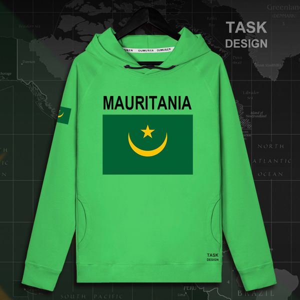 

mauritania mauritanian mr mrt mens hoodie pullovers hoodies men sweatshirt streetwear clothing hip hop tracksuit nation flag new, Black