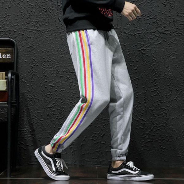 

loldeal autumn men's sweatpants youth nine points pants pants harem, Black