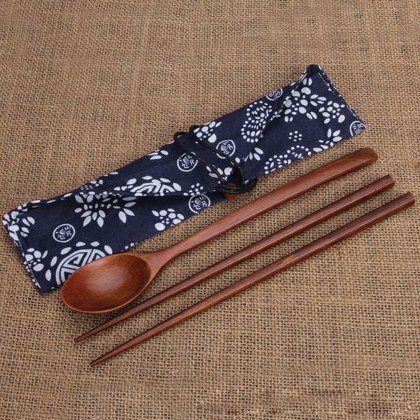 

wood chopsticks & spoon sets with bag packaging kitchen dinnerware sets wedding favors party return gift