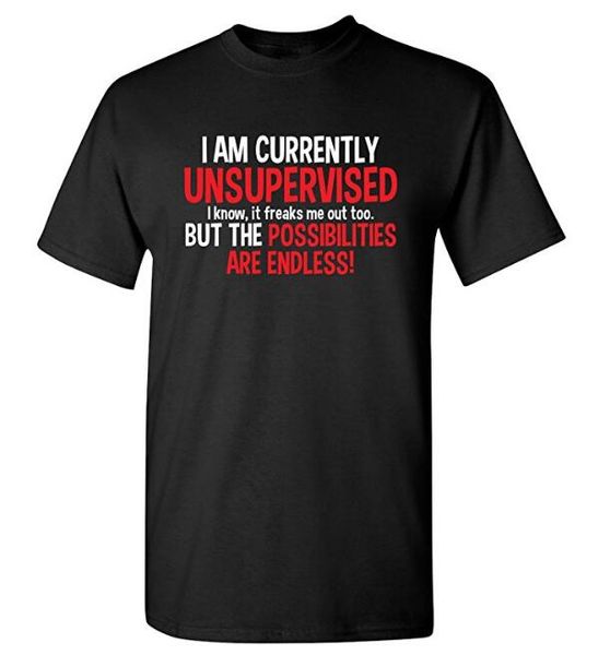 

i am currently unsupervised humor novelty crazy sarcasm very funny t shirt, Gray;blue
