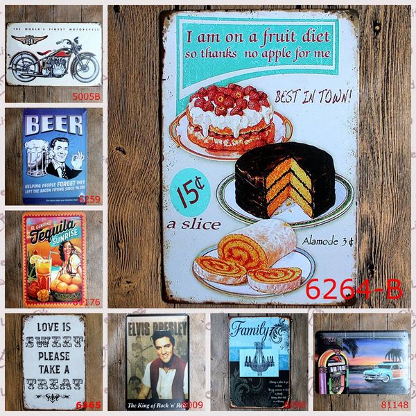 

retro metal plaques & signs service station iron painting home decor plate wall art craft for bar 8x12 inches