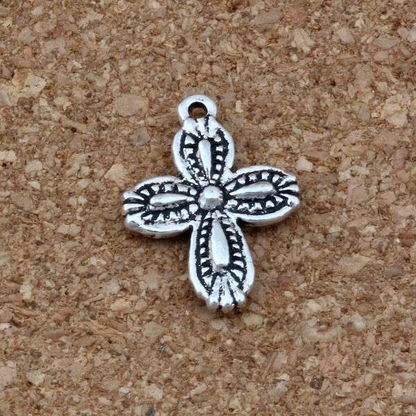 

cross flower charms pendants 150pcs/lot 13*18mm antique silver fashion jewelry diy fit bracelets necklace earrings a-273, Bronze;silver