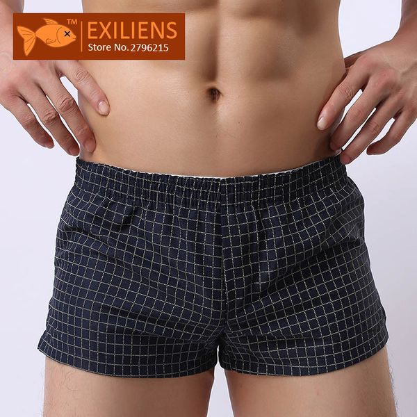 

exiliens] man's arrow underwear men's shorts boxers arrow pants cotton panties male brand man underpants plaid size -xxl, Black;white