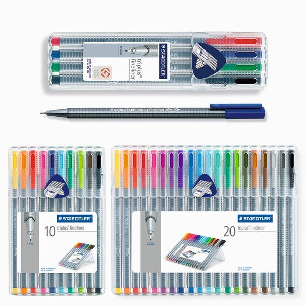 

staedtler 334 sb triplus fineliner fiber pen color pen gel 0.3mm 4/10/20 colors set stationery school & office supplies