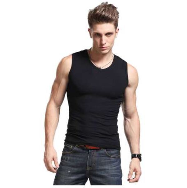Alta flessibilità Compressione del corpo da uomo Strato base senza maniche Gilet estivo Collant fitness termico da ragazzo sotto le magliette