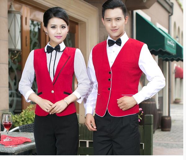 

restaurant waitress uniforms man&woman  uniform ing, Black;white
