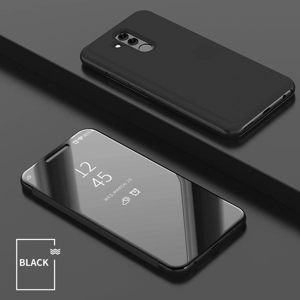 

Luxury Mirror Clear View Case for Huawei Nova 4 Mate 20 P30 Lite pro P Smart 2019 Phone Cover Plating Base Vertical Stand