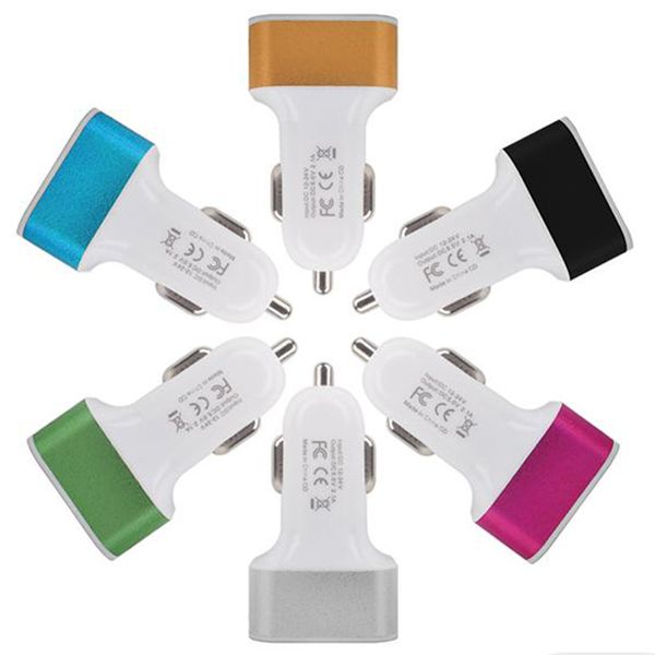 

universal 4.1a 12v 3 usb port travel car charger adapter for iphone x 8 7 6s 6 samsung s9 s8 note 4 smart mobile phone 100pcs/lot