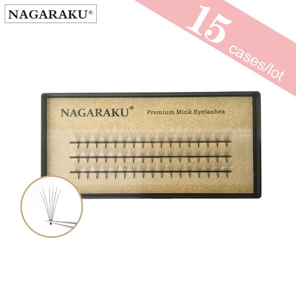 

15 cases nagaraku eyelash extensions 2d-6d premade volume eyelashes false eyelashes 0.07mm c curl soft and natural faux mink