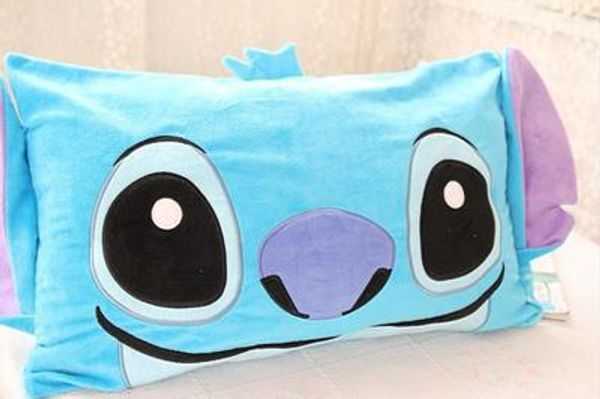

blue stitch pillowcase short plush soft pillow cover single pillocase