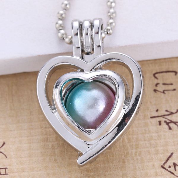 

посеребренные сердце мода ювелирные изделия делая жемчужина клетке медальон кулон эфирное масло диффузор весело ювелирные изделия подарок, Black