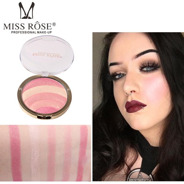 MISS ROSS Shimmer Powder Highlighter Rainbow Palette Glitter Face Concealer Makeup Bronzer Highlight Iluminador maquiagem Powder