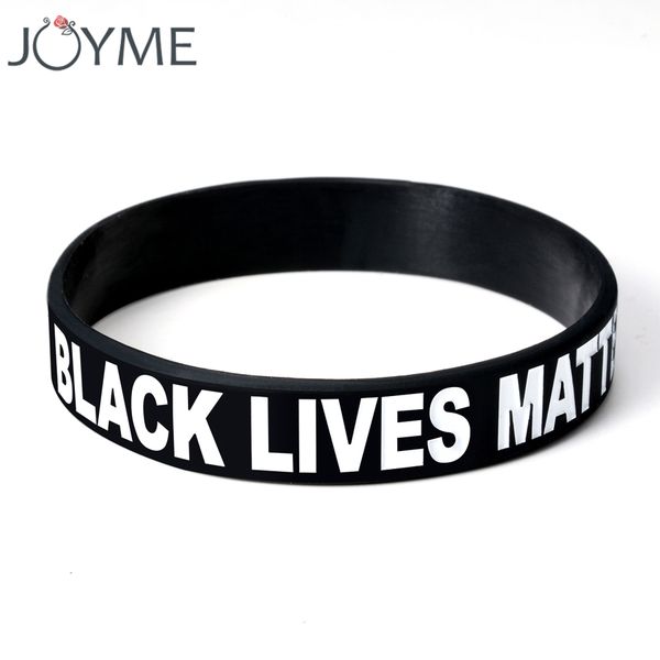

black lives matter bracelet & bangles for men women black silicone rubber wristband 2017 name jewelry, Golden;silver