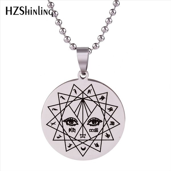 

new stainless steel the devil's eye pendant necklace evil eyes jewelry satanic art pendants silver ball chian gifts men ss-009