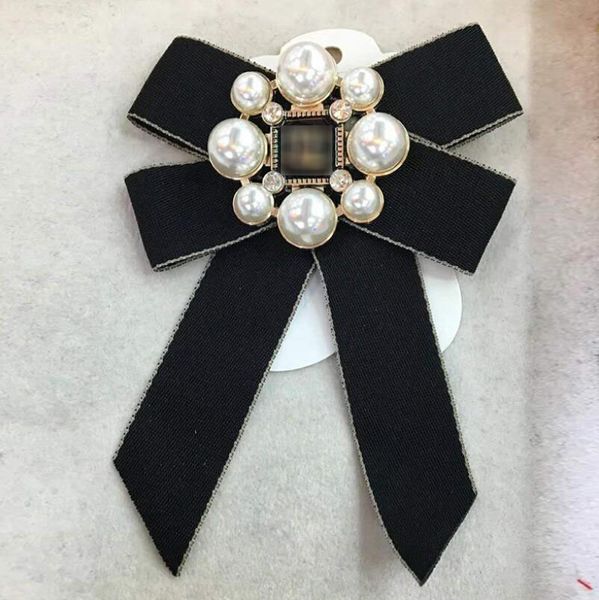 

fashion jewelry accessory classic bowknot pearl charm brooch pins corsage brooches wedding costume decoration, Gray
