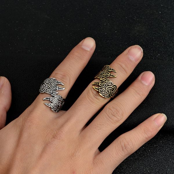 

new fashion men's ring alloy punk design claw finger ring, Silver
