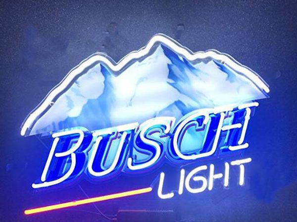 

busch light neon light sign home beer bar pub recreation room game lights windows glass wall signs 24*20 inches