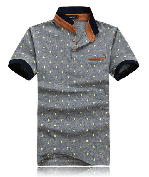 

new brand sleeve shirt dots cotton fashion men skull short camisa m-2xl print casual shirts summer kjdbp, Black