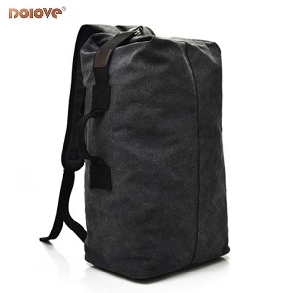 

DOLOVE 2018 Модные мужские рюкзак открытый спортивная сумка холст путешествия большой емкости холст мешок школы
