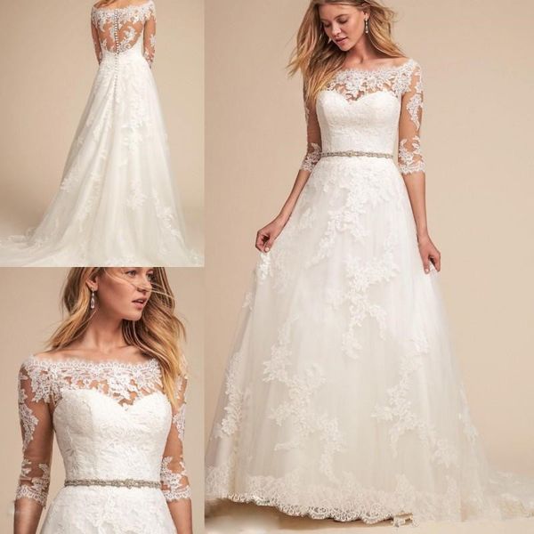 compre bhldn primavera 2018 vestidos de novia de encaje bateau