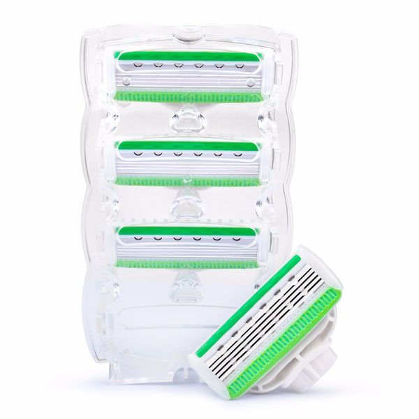 

qshave blue lady personalized women bikini body blades shaving razor x5 usa blade, 4 pcs