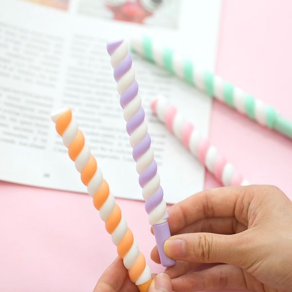 

1x creative soft velvet cotton candy gel pen rollerball pen school office supply student stationery 0.5mm black ink